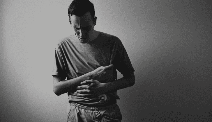 Man with stomach pain