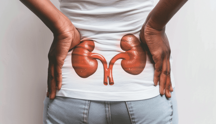 Representation of kidneys on back
