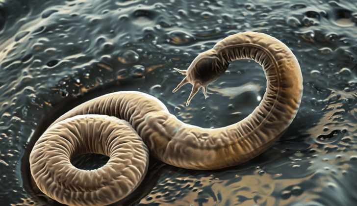Depiction of a hookworm